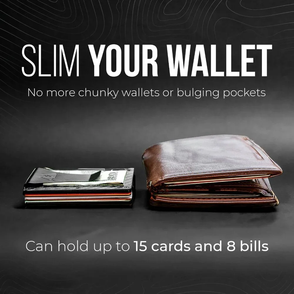 Minimalist Wallet for Men Slim RFID‎ Blocking Wallet Scratch Resistant Matte